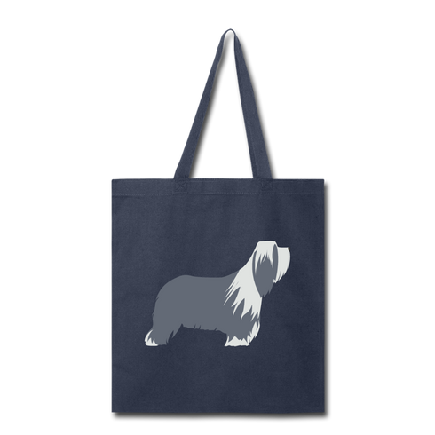 Bearded Collie-Tote Bag - navy