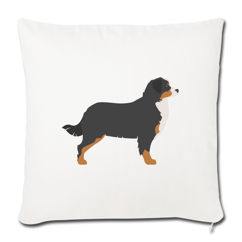 Bernese Mountain Dog-Throw Pillow Cover 18” x 18” - natural white