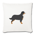 Bernese Mountain Dog-Throw Pillow Cover 18” x 18” - natural white