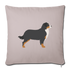 Bernese Mountain Dog-Throw Pillow Cover 18” x 18” - light taupe