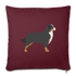 Bernese Mountain Dog-Throw Pillow Cover 18” x 18” - burgundy