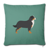 Bernese Mountain Dog-Throw Pillow Cover 18” x 18” - cypress green