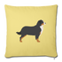 Bernese Mountain Dog-Throw Pillow Cover 18” x 18” - washed yellow