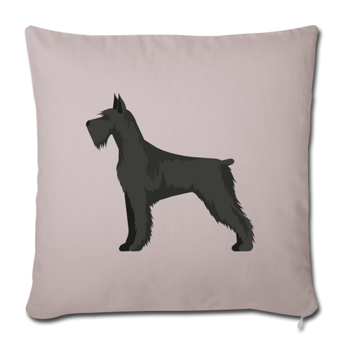Giant Schnauzer-Throw Pillow Cover 18” x 18” - light taupe