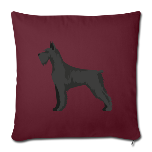 Giant Schnauzer-Throw Pillow Cover 18” x 18” - burgundy