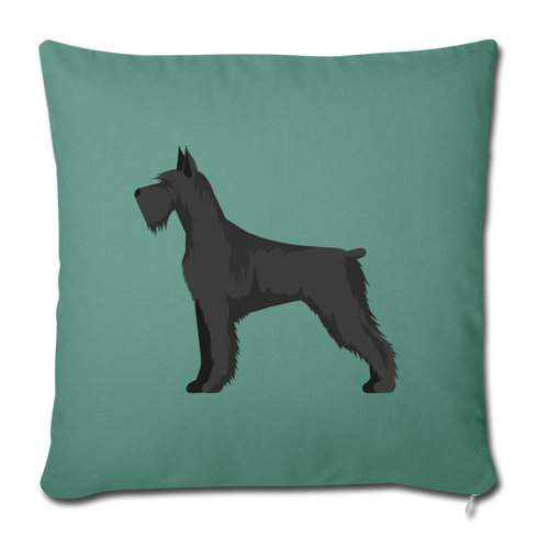 Giant Schnauzer-Throw Pillow Cover 18” x 18” - cypress green