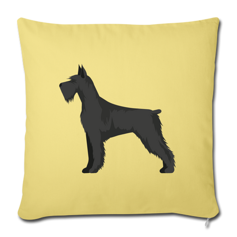 Giant Schnauzer-Throw Pillow Cover 18” x 18” - washed yellow