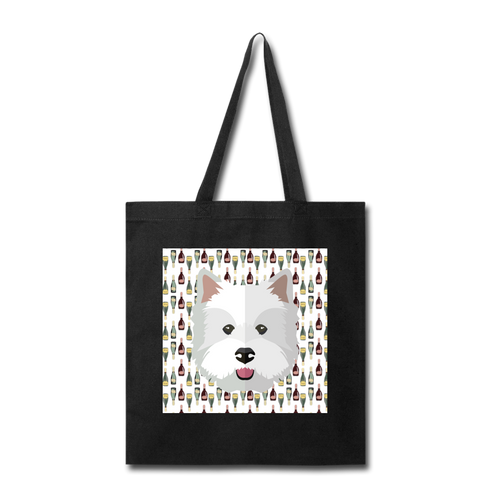 Westie Champagne-Tote Bag - black