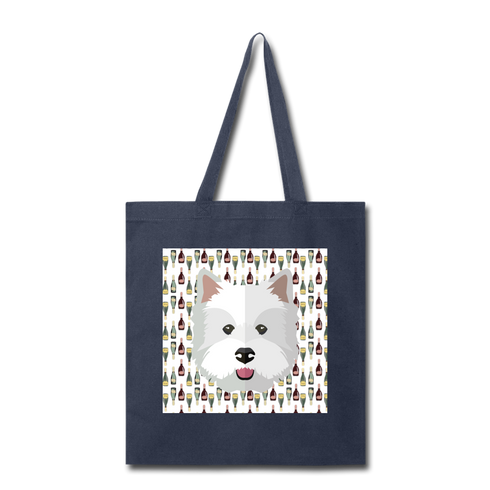 Westie Champagne-Tote Bag - navy