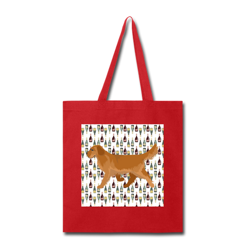 Golden Retriever Champagne-Tote Bag - red