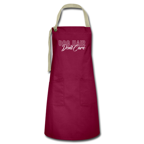 Dog Hair Don't Care Artisan Apron - burgundy/khaki