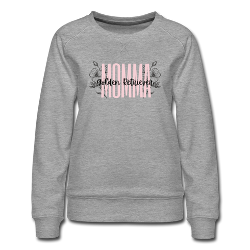 Golden Retriever Momma-Floral Women’s Premium Sweatshirt - heather gray