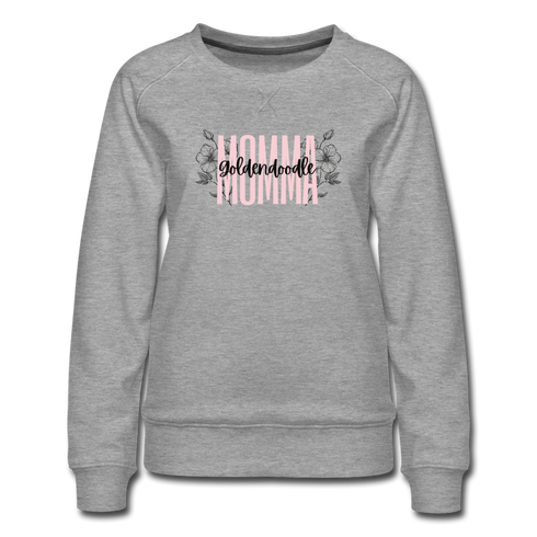 Goldendoodle Momma Floral Women’s Premium Sweatshirt - heather gray