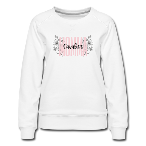 Cavalier King Charles Spaniel Floral Women’s Premium Sweatshirt - white