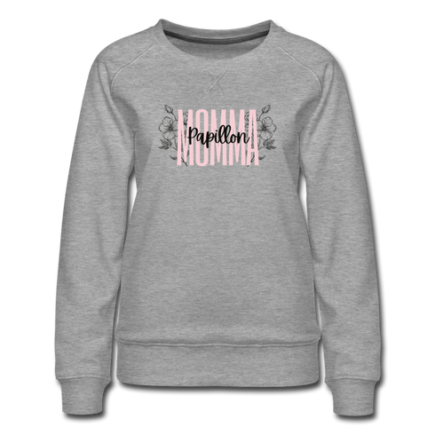 Papillon Mamma Floral Women’s Premium Sweatshirt - heather gray